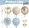Dusty Blue Balloon Set, 60Pcs 12 Inch Slate Baby Blue White Sand Latex Balloon with Metallic Confetti Champagne Gold Helium Balloons for Birthday Party Baby Bridal Shower Boho Decortaions Supplies
